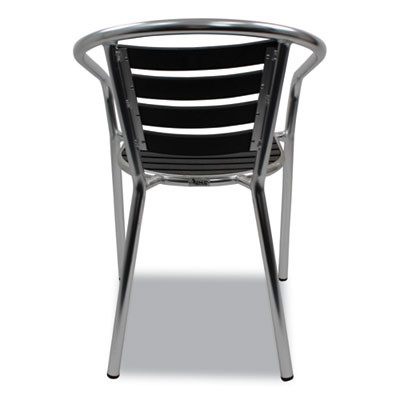 Pinzon Series Chairs, Support Up To 300 Lb, 18" Seat Height, Black/Silver Seat, Black/Silver Back, Silver Base