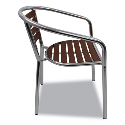 Pinzon Series Chairs, Support Up To 300 Lb, 18" Seat Height, Tan/Silver Seat, Tan/Silver Back, Silver Base