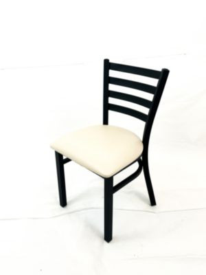 White Horse Series Side Chairs, Supports Up To 300 Lb, 18" Seat Height, Cream Seat, Black Back, Black Base