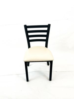 White Horse Series Side Chairs, Supports Up To 300 Lb, 18" Seat Height, Cream Seat, Black Back, Black Base