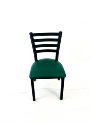 White Horse Series Side Chairs, Supports Up To 300 Lb,18" Seat Height, Green Seat, Black Back, Black Base