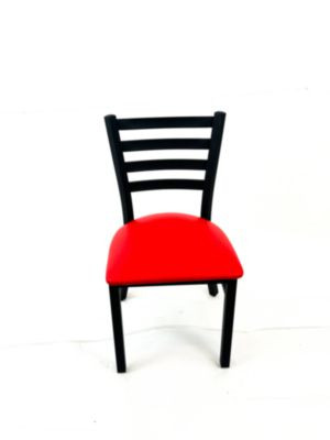 White Horse Series Side Chairs, Supports Up To 300 Lb, 18" Seat Height, Red Seat, Black Back, Black Base