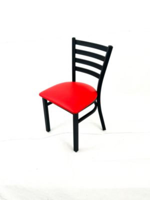 White Horse Series Side Chairs, Supports Up To 300 Lb, 18" Seat Height, Red Seat, Black Back, Black Base