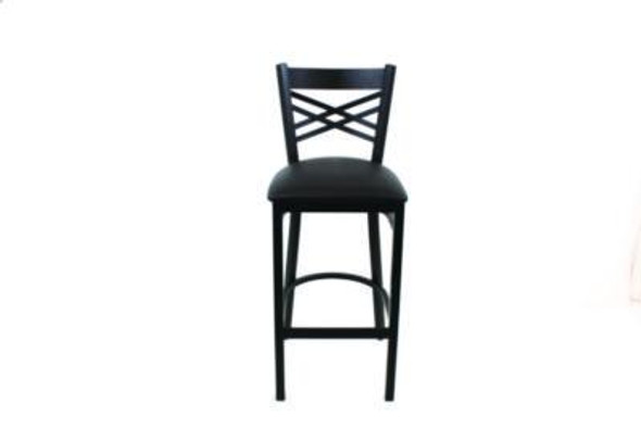 X Series Barstool, Supports Up To 300 Lb, 29.5" Seat Height, Black Seat, Black Back, Black Base