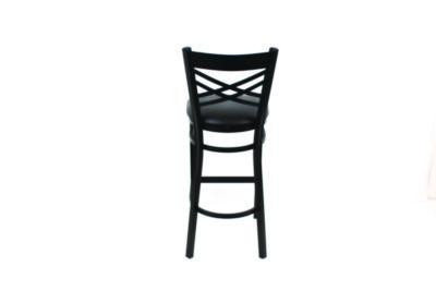 X Series Barstool, Supports Up To 300 Lb, 29.5" Seat Height, Black Seat, Black Back, Black Base