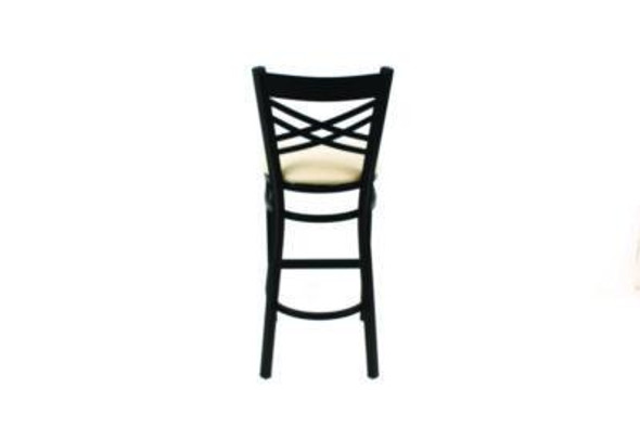 X Series Barstool, Supports Up To 300 Lb, 29.5" Seat Height, Cream Seat, Black Back, Black Base