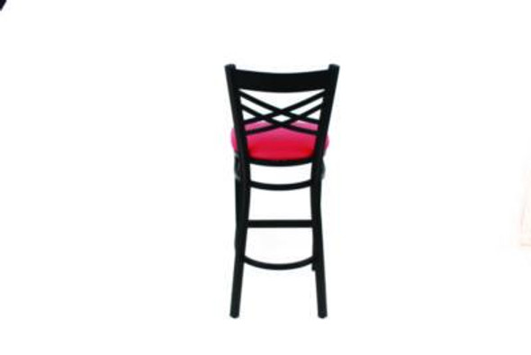 X Series Barstool, Supports Up To 300 Lb, 29.5" Seat Height, Red Seat, Black Back, Black Base
