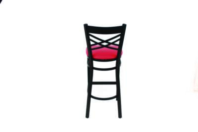 X Series Barstool, Supports Up To 300 Lb, 29.5" Seat Height, Red Seat, Black Back, Black Base