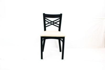 X Series Chair, Supports Up To 300 Lb, 18" Seat Height, Cream Seat, Black Back, Black Base