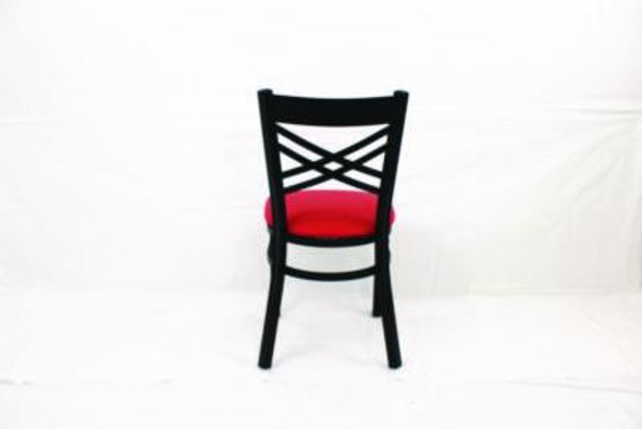 X Series Chair, Supports Up To 300 Lb, 18" Seat Height, Red Seat, Black Back, Black Base