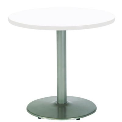 Pedestal Table With Four Navy Kool Series Chairs, Round, 36" Dia x 29h, Designer White