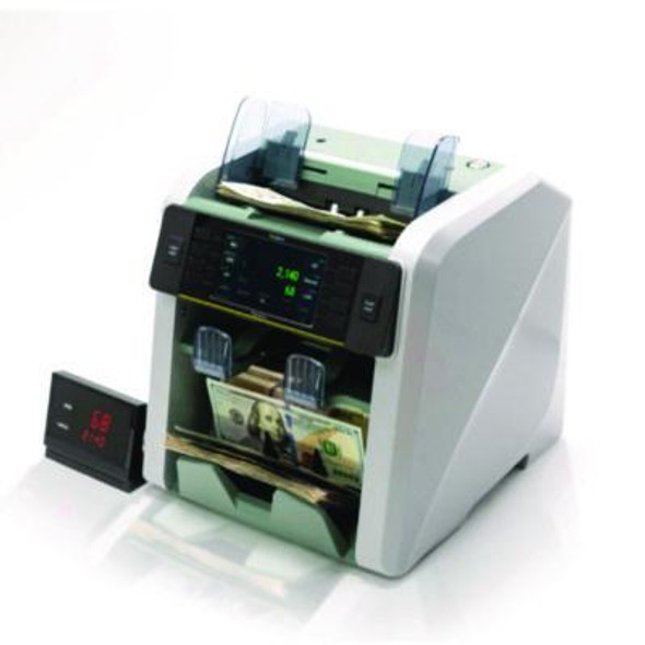 Signature Mixed Denomination Counter, 1,200 Bills/Min, 10.5" x 11.7" x 10.5", Light Gray