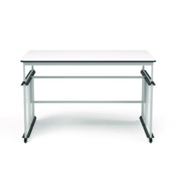Mbs Classroom Science Lab Makerspace Table, Rectangular, 60.25 x 39.25 x 38, White Top, Gray Base/Legs
