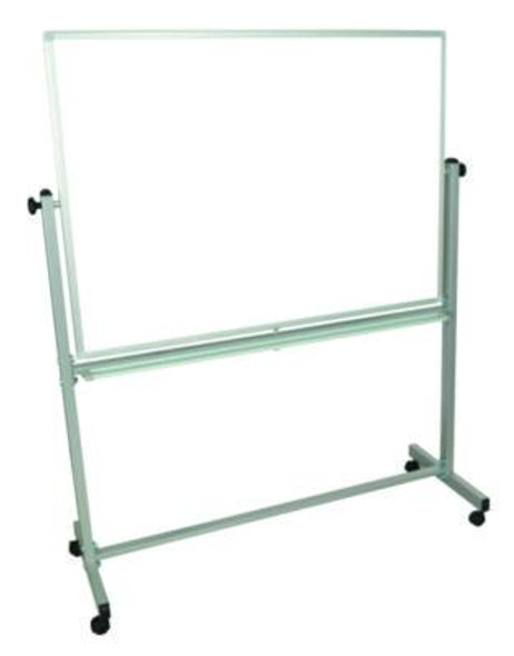 Mobile Magnetic Whiteboard, 48" x 36", White Surface, Silver Aluminum Frame
