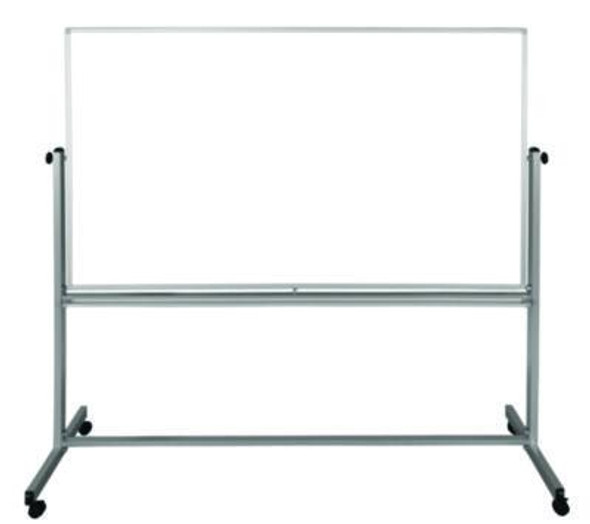Mobile Magnetic Whiteboard, 72" x 40", White Surface, Silver Aluminum Frame