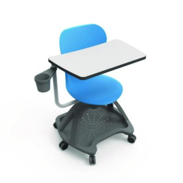 Classroom Series All-In-One Student Desk And Chair, Supports Up To 330 Lb, 19" Seat Height, Blue Seat/Back, Gray Base