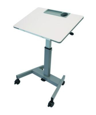 Pneumatic Adjustable Height Flip Top Student Desk, 27.5 x 19.5 x 26.25 To 42, White/Gray