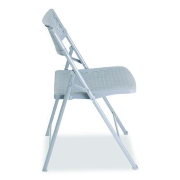 Airflex Series Premium Polypropylene Folding Chair, Supports 1,000 Lbs, 17.25" Seat Height, Platinum Seat/Back/Base, 4/Pack