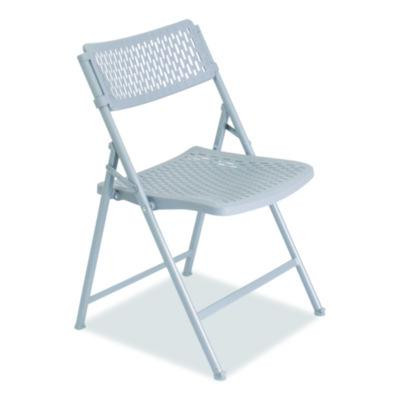 Airflex Series Premium Polypropylene Folding Chair, Supports 1,000 Lbs, 17.25" Seat Height, Platinum Seat/Back/Base, 4/Carton