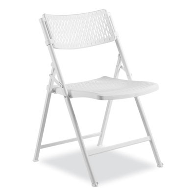 Airflex Series Premium Poly Folding Chair, Supports Up To 1,000 Lb, 17.25" Seat Height, White Seat/Back/Base, 4/Carton