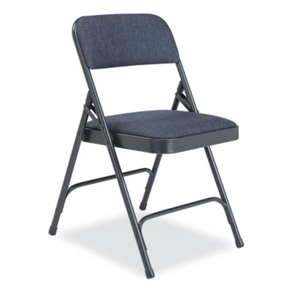 2200 Series Fabric Dual-Hinge Folding Chair, Supports 500 Lb, Royal Blue Sea, Royal Blue Back, Charcoal-Blue Base, 4/Carton