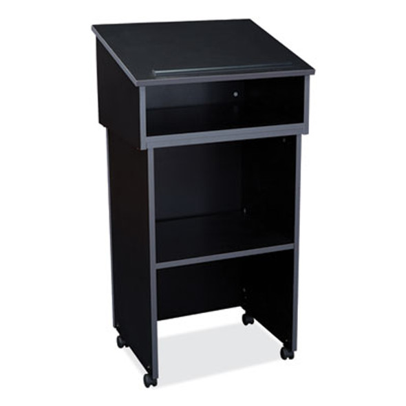 Tabletop Lectern And Av Cart/Lectern Base, 23.75 x 19.87 x 47.5, Black