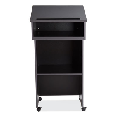 Tabletop Lectern And Av Cart/Lectern Base, 23.75 x 19.87 x 47.5, Black