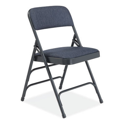 2300 Series Deluxe Fabric Upholstered Triple Brace Folding Chair, Supports Up To 500 Lb, Imperial Blue, 4/Carton