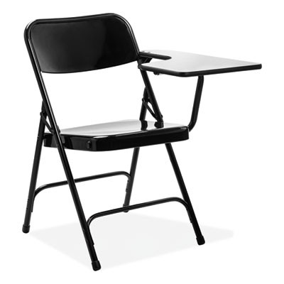 5200 Series Left-Side Tablet-Arm Folding Chair, Supports 480 Lb, 17.25" Seat Height, Black, 2/Carton