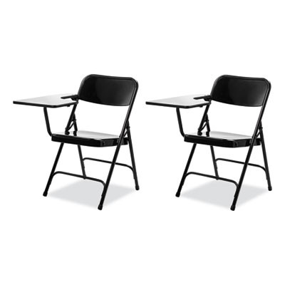 5200 Series Right-Side Tablet-Arm Folding Chair, Supports 480 Lb, 17.25" Seat Height, Black, 2/Carton