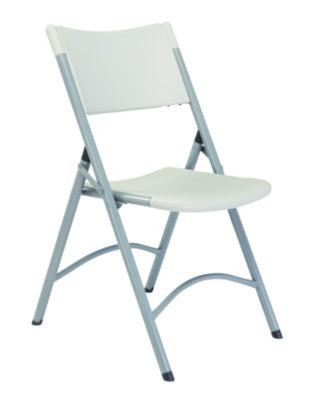 600 Series Heavy Duty Plastic Folding Chair, Supports Up To 500 Lb, 18" Seat Height, Gray Seat/Back/Base, 4/Carton