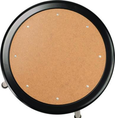 6200 Series Heavy Duty Steel Stool, Backless, Supports Up To 500 Lb, 18" Seat Height, Brown Seat, Black Base