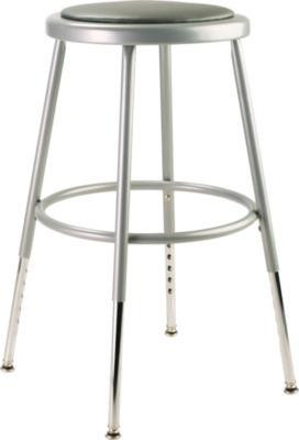 6400 Series Height Adjustable Hd Vinyl Padded Steel Stool, Backless, Supports 500 Lb, 18.5"-26.5" Seat Height, Gray Seat/Base