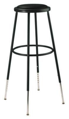 6400 Series Height Adjustable Hd Vinyl Padded Steel Stool, Supports 500 Lb, 30.5" To 38.5" Seat Height, Black Seat/Base