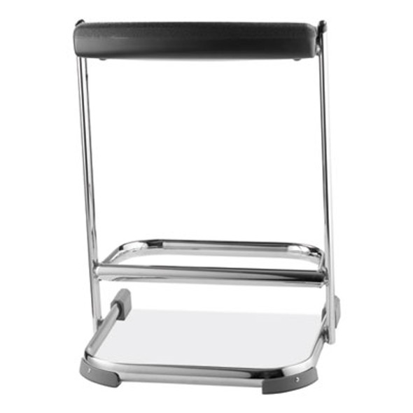 6600 Series Elephant Z-Stool, Backless, Supports Up To 500 Lb, 22" Seat Height, Black Seat, Chrome Frame