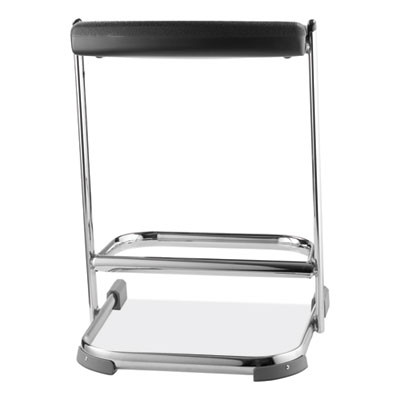 6600 Series Elephant Z-Stool, Backless, Supports Up To 500 Lb, 22" Seat Height, Black Seat, Chrome Frame