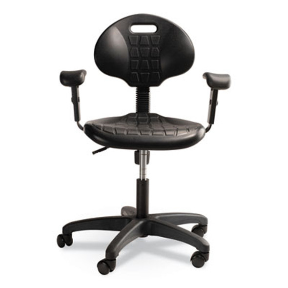 6700 Series Polyurethane Adjustable Height Task Chair With Arms, Supports 300 Lb, 16" To 21" Seat Height, Black Seat/Base