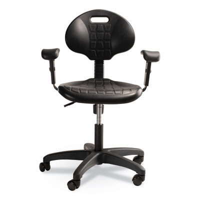 6700 Series Polyurethane Adjustable Height Task Chair With Arms, Supports 300 Lb, 16" To 21" Seat Height, Black Seat/Base