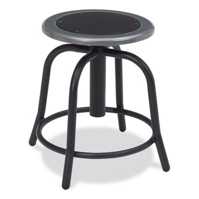 6800 Series Height Adjustable Metal Seat Swivel Stool, Supports Up To 300 Lb, 18" To 24" Seat Height, Black Seat/Base