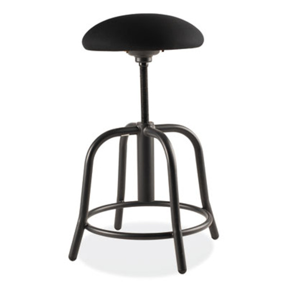 6800 Series Height Adjustable Fabric Seat Swivel Stool, Supports Up To 300 Lb, 18" To 25" Seat Height, Black Seat/Base