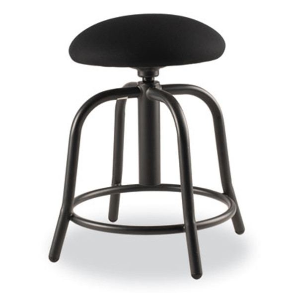 6800 Series Height Adjustable Fabric Seat Swivel Stool, Supports Up To 300 Lb, 18" To 25" Seat Height, Black Seat/Base