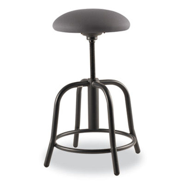 6800 Series Height Adjustable Fabric Seat Stool, Supports Up To 300 Lb, 18" To 25" Seat Height, Charcoal Seat/Black Base