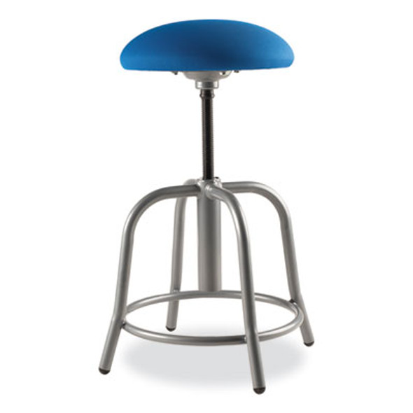 6800 Series Height Adjustable Fabric Padded Seat Stool, Supports 300 Lb, 18" To 25" Seat Height, Cobalt Blue Seat/Gray Base