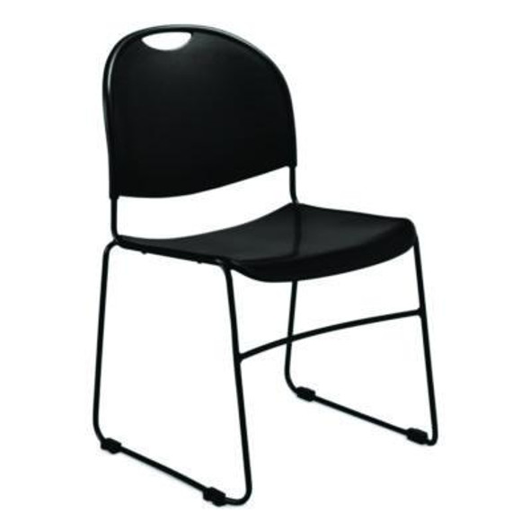 850 Series Multi-Purpose Ultra Compact Stack Chair, Supports Up To 300 Lbs, 17" Seat Height, Black Seat/Back/Base, 4/Pack
