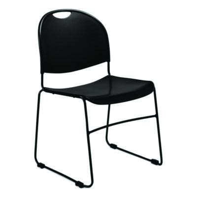 850 Series Multi-Purpose Ultra Compact Stack Chair, Supports Up To 300 Lbs, 17" Seat Height, Black Seat/Back/Base, 4/Carton