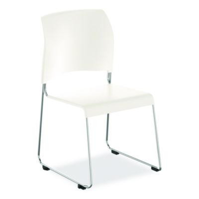 8800 Series Cafetorium Plastic Stack Chair, Supports Up To 500 Lb, 18" Seat Height, White Seat/Back, Chrome Base, 4/Carton