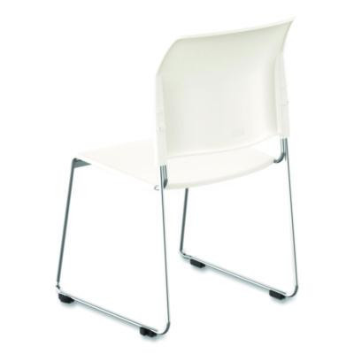 8800 Series Cafetorium Plastic Stack Chair, Supports Up To 500 Lb, 18" Seat Height, White Seat/Back, Chrome Base, 4/Carton