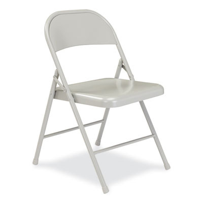 900 Series All-Steel Folding Chair, Supports Up To 250 Lb, 17.75" Seat Height, Gray Seat, Gray Back, Gray Base, 4/Cartpn