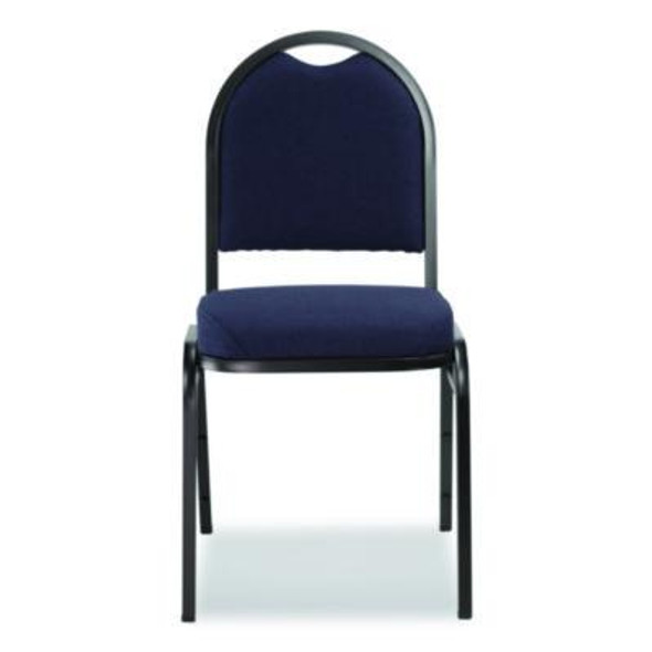 9200 Series Premium Upholstered Stack Chair, Fabric, Supports 500 Lbs, 19" Seat Ht, Midnight Blue Seat/Back, Black Base, 2/Pk