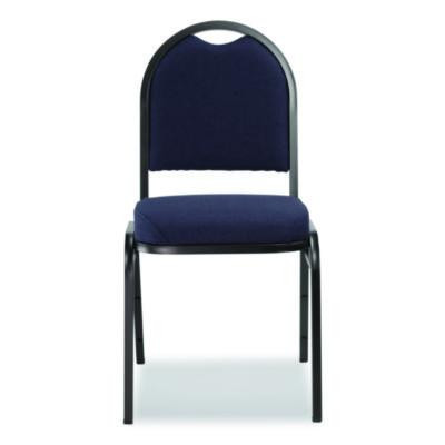 9200 Series Premium Upholstered Stack Chair, Fabric, Supports 500 Lbs, 19" Seat Ht, Midnight Blue Seat/Back, Black Base, 2/Pk